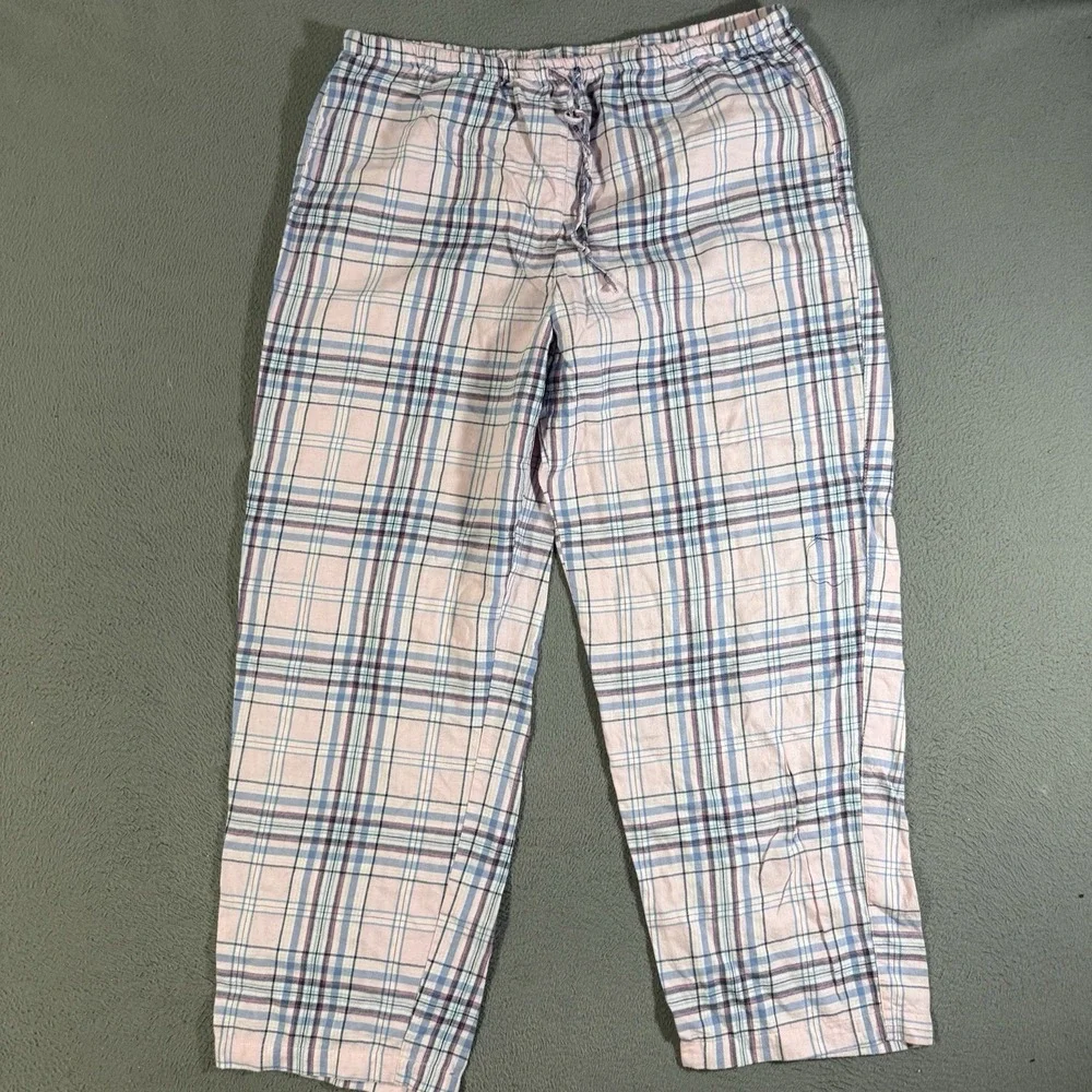 Vintage Lauren Ralph Lauren Women's Collar Classic Pajama Set Pink Plaid Size XL - Picture 9 of 12